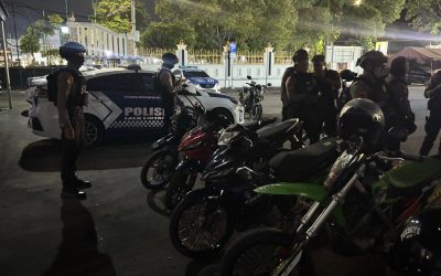 Lima Motor Berknalpot Brong Diamankan Tim Sparta Polresta Surakarta di Jalan Sumpah Pemuda