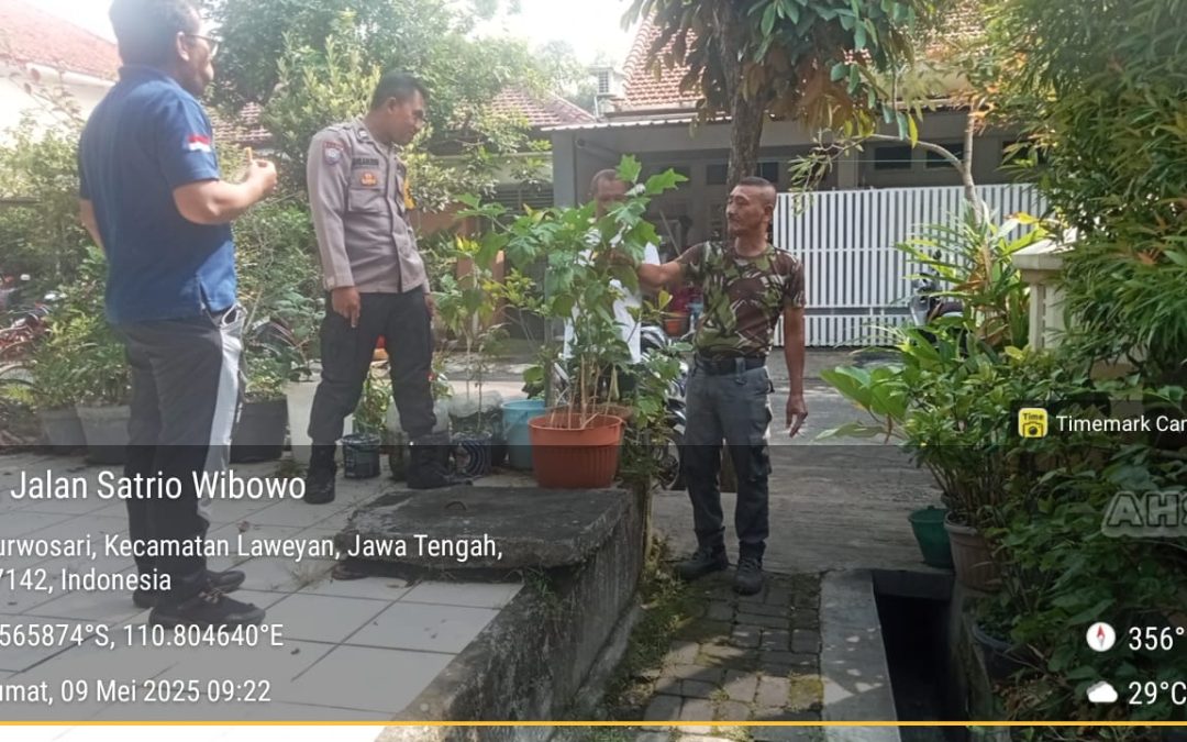 Dorong Ketahanan Pangan di Laweyan,Bhabinkamtibmas Purwosari Sambangi Kelompok Tani