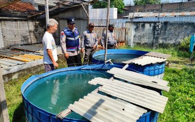 Dukung Program Pemerintah, Bhabinkamtibmas Serengan Sambangi Peternakan Lele Mandiri