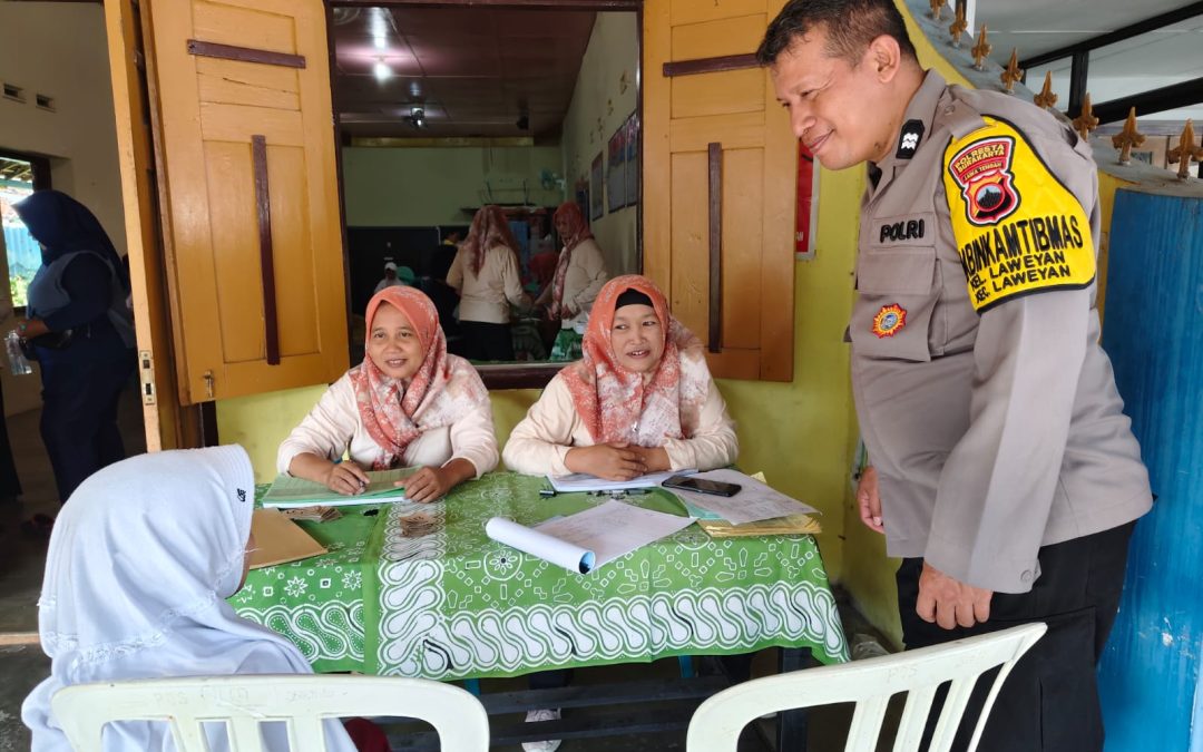 Bhabinkamtibmas Kelurahan Laweyan Sambang Posyandu Plus, Dukung Pemantauan Kesehatan Warga