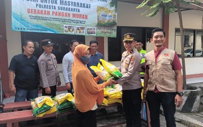 Selama 12 Hari , Polresta Surakarta dan Polsek Jajaran Salurkan 189,5 Ton Beras SPHP
