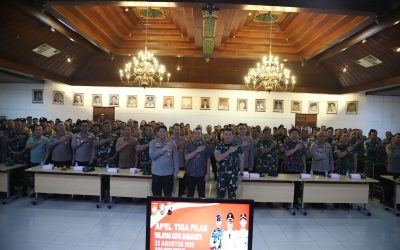 Perkuat Sinergitas TNI Polri dan Pemerintah, Polresta Surakarta Gelar Apel Tiga Pilar
