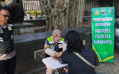 Seksi Dokkes Polresta Surakarta Secara Rutin Gelar Pemeriksaan Kesehatan Gratis Bagi Warga