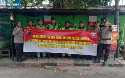 Polsek Laweyan Gelar Sosialisasi Binluh Bersama Komunitas Ojek Online di Wilayah Sondakan