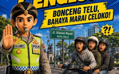Polresta Surakarta Beri Imbauan Keselamatan, Jangan Bonceng Tiga Demi Keselamatan di Jalan